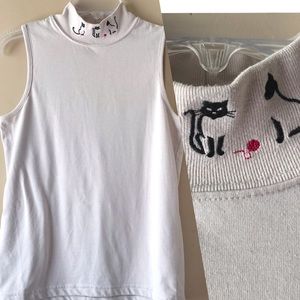 CHRISTOPHER & BANKS Cat Mock Neck Tank Top